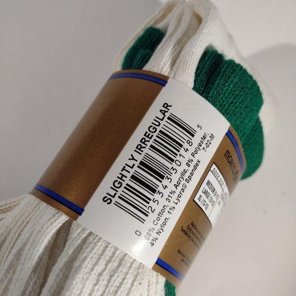 Vintage PowerSox - 2 Pack - White & Green Tube Socks Size Large - New Old Stock. - Picture 3 of 7